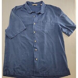 Paradise Collection Classic Fit Men's Shirt L Blue Short Sleeve